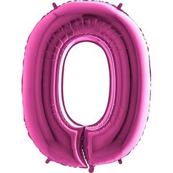 Balón fóliové číslo růžové 0 102 cm
