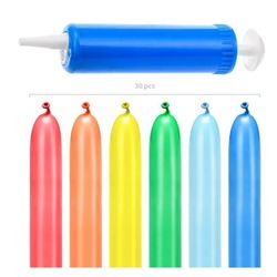 SET pastelových modelovacích balónků mix barev s pumpičkou