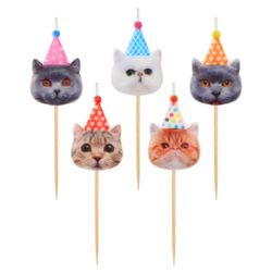 Svíčky narozeninové Party kočky 5 ks