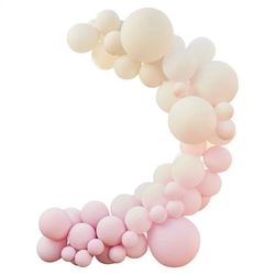 Sada balónků na balónkový oblouk OMBRÉ tělová-růžová 75 ks