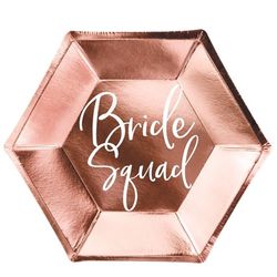 TALÍŘE papírové BRIDE squad růžové zlato 23cm