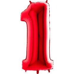 BALÓNEK FÓLIOVÝ číslo červené 1 102 cm