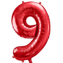 Balónek fóliový číslo 9 červené 85cm