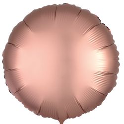 Balónek fóliový saténový růžově měděný 43 cm