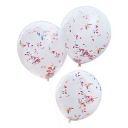 Balónky dvouvrstvé, bílé s s barevnými konfetami 3ks