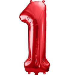 Balónek fóliový číslo 1 červené 85cm