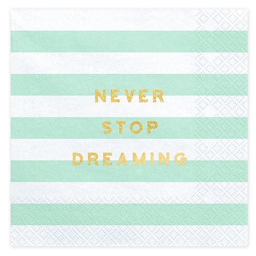 UBROUSKY YUMMY Never stop dreaming, mint, 33x33cm