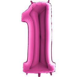 Balón fóliové číslo růžové 1 102 cm